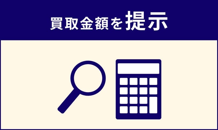 買取金額を提示し、